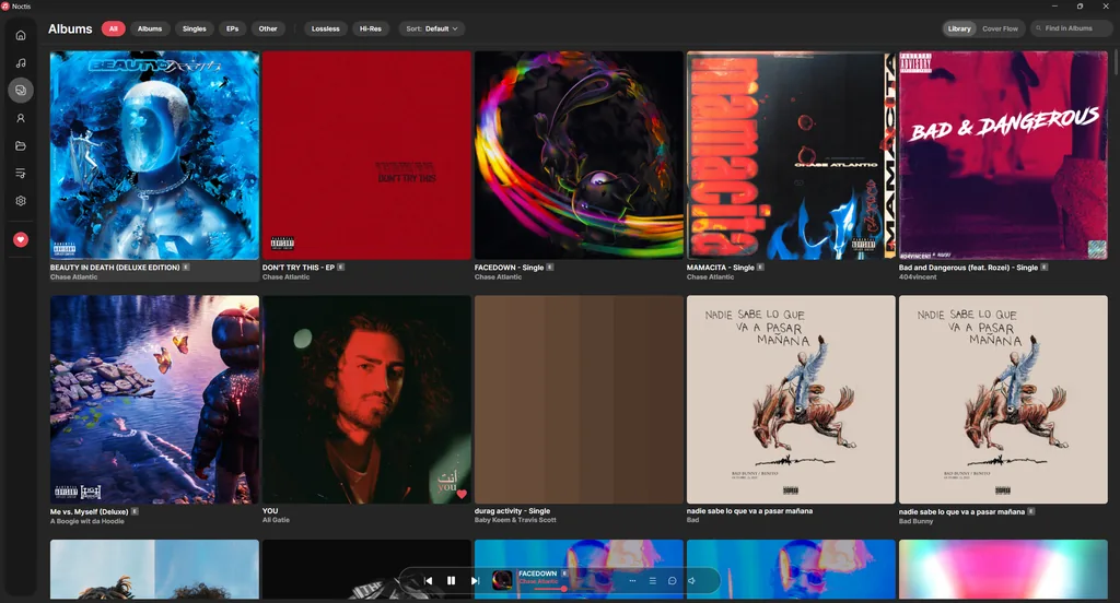 Album library grid.