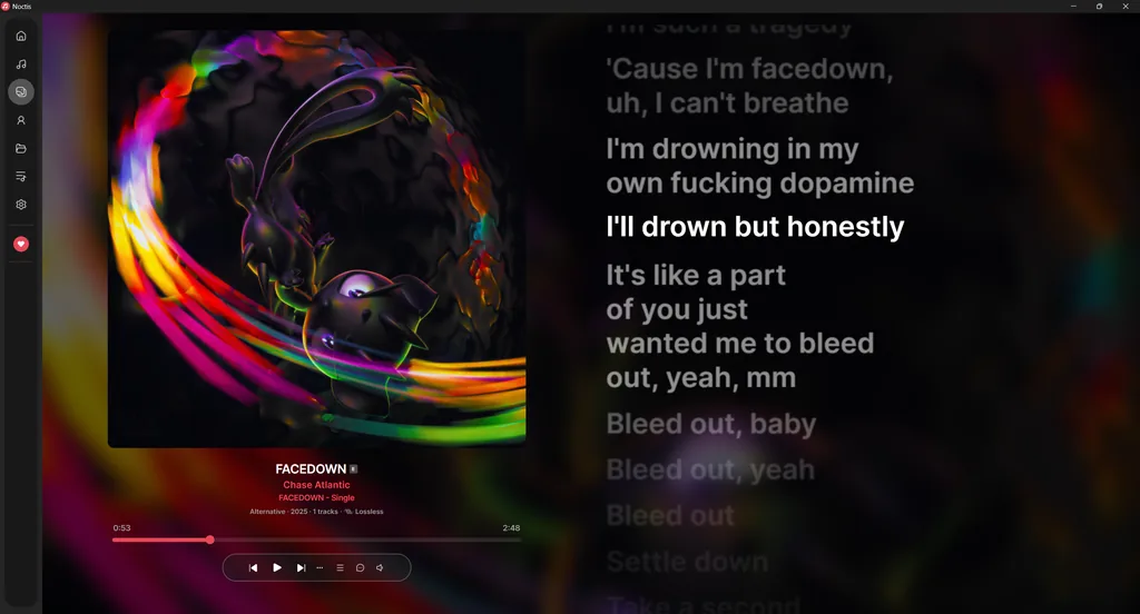 Synced lyrics view.